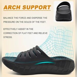 Kuailu Black Arch Support Sandals